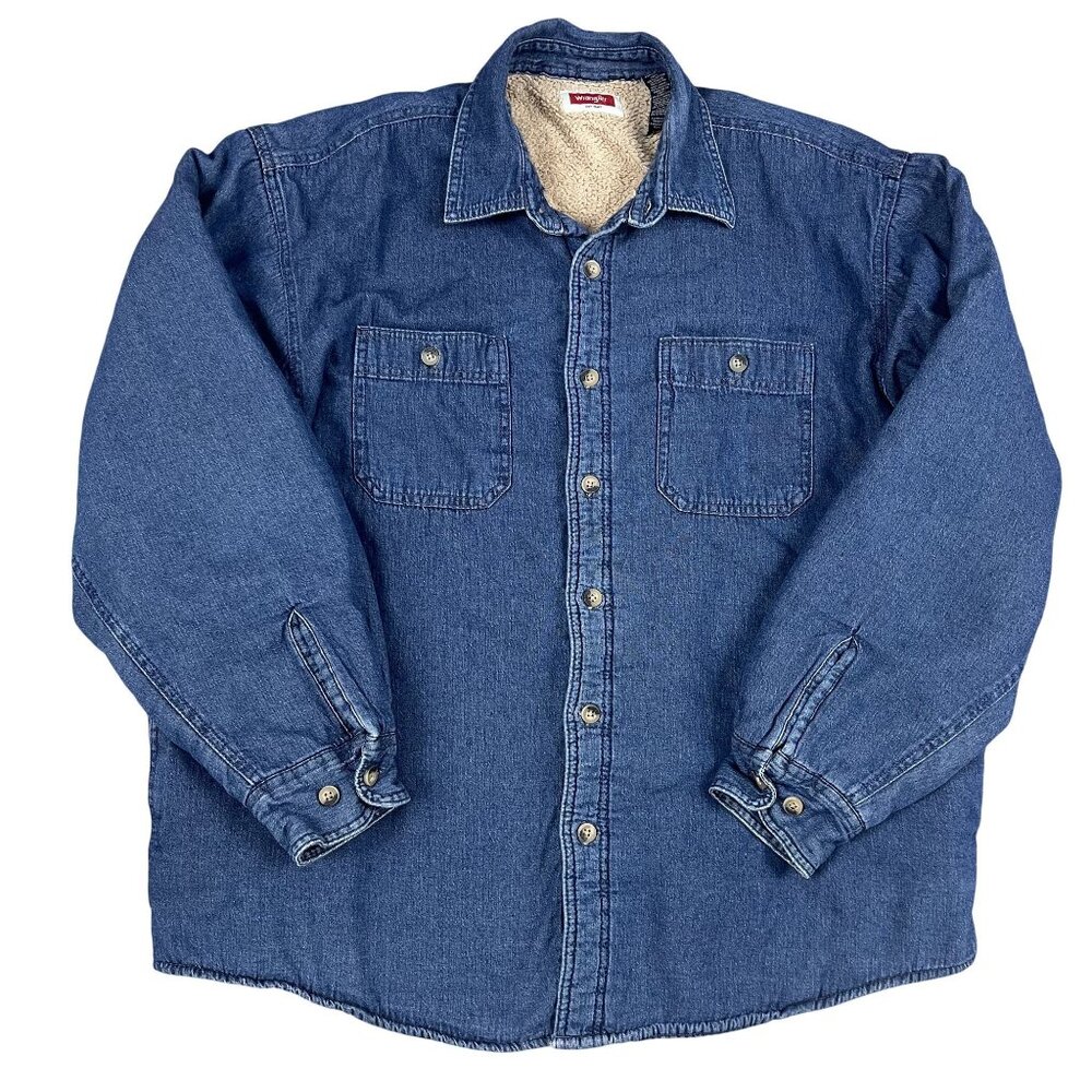 Wrangler Jean Jacket Fleece Lined Mens Western Wear Sz‎ XL